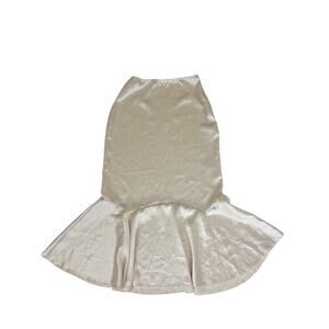 Kimichi Blue M Cream Satin Flounce Hem Midi Skirt Mermaid Hem Slip Skirt